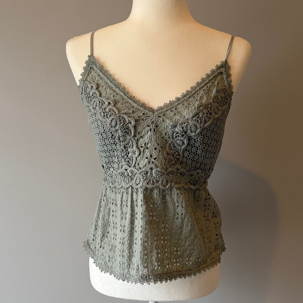 Abercrombie & Fitch Cotton Lace Trim Camisole